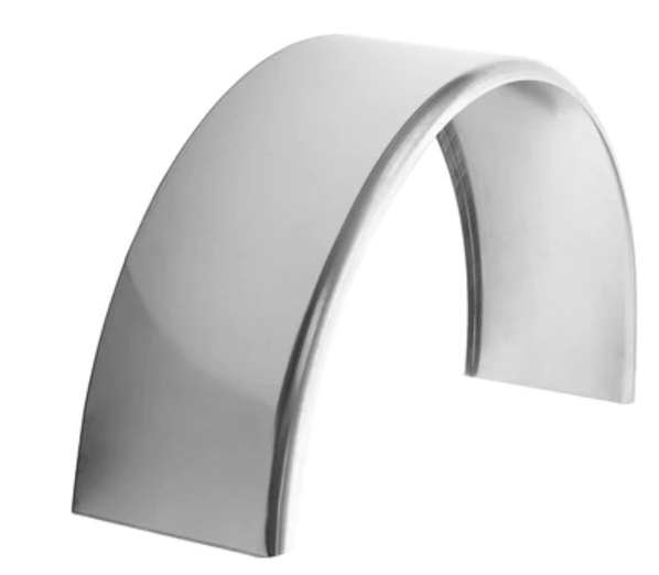 Trailer Fender | Aluminum Smooth | Round Top | 10" x 34" x 17"