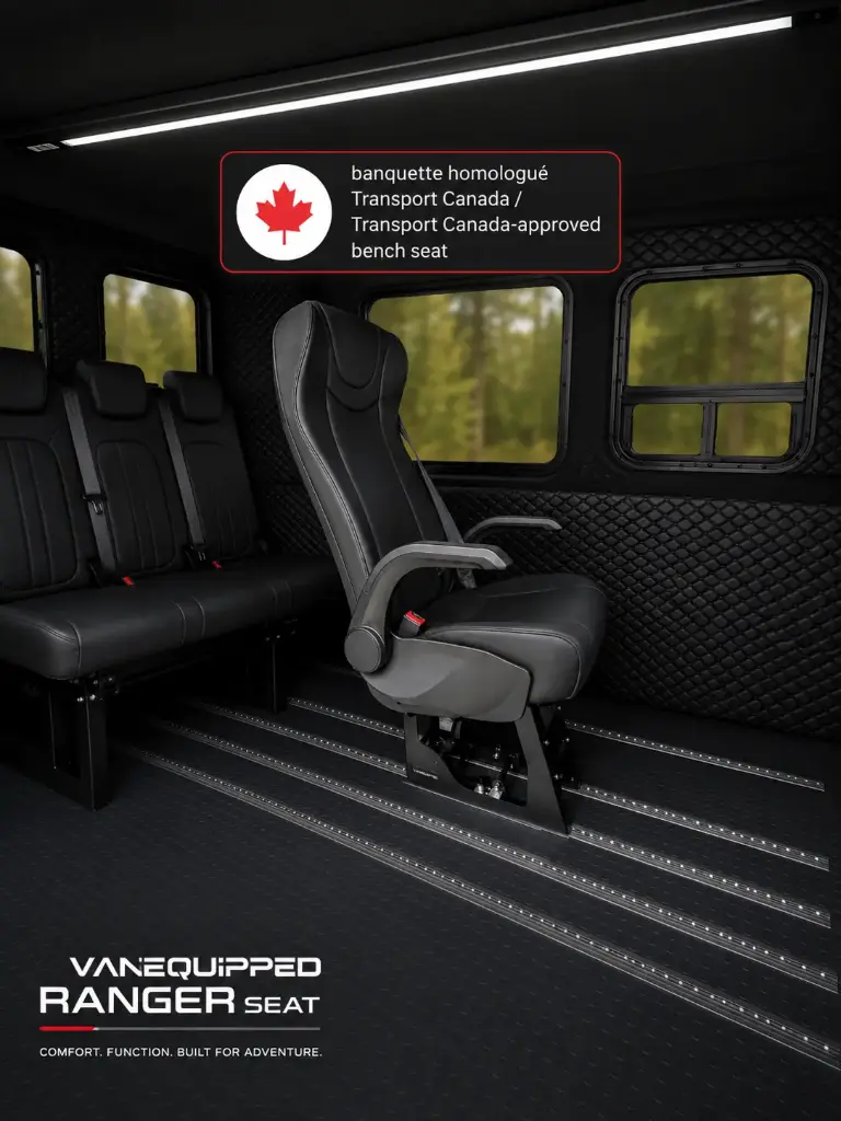Banc Simple - SafeTrack Taxi Seat - VANEQUIPPED - Certifié Transport Canada 🇨🇦