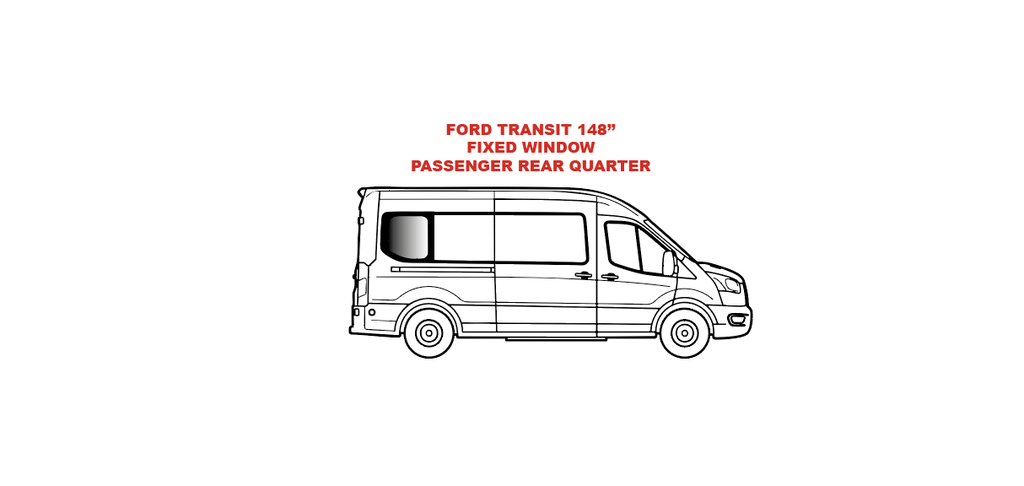 Fenêtre fixe - Quartier arrière côté passager - FORD TRANSIT - (TR204-F)