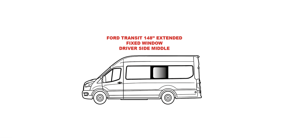 VWD Ford Transit Van Window Medium / High Roof 2015+ Driver Side Middle (148"/148" EXT WB) - DTT18002