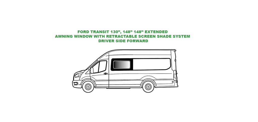 Awning window with Built-In Blind - Driver Side Foward Door - FORD TRANSIT - (TL201-AW)