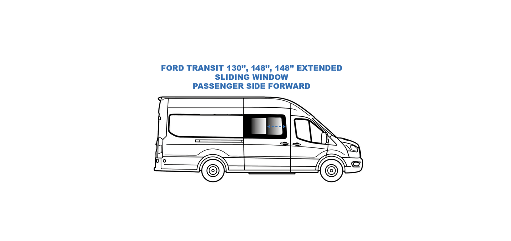 Sliding window - Passenger Side Sliding Door - FORD TRANSIT - (TR201-SE)