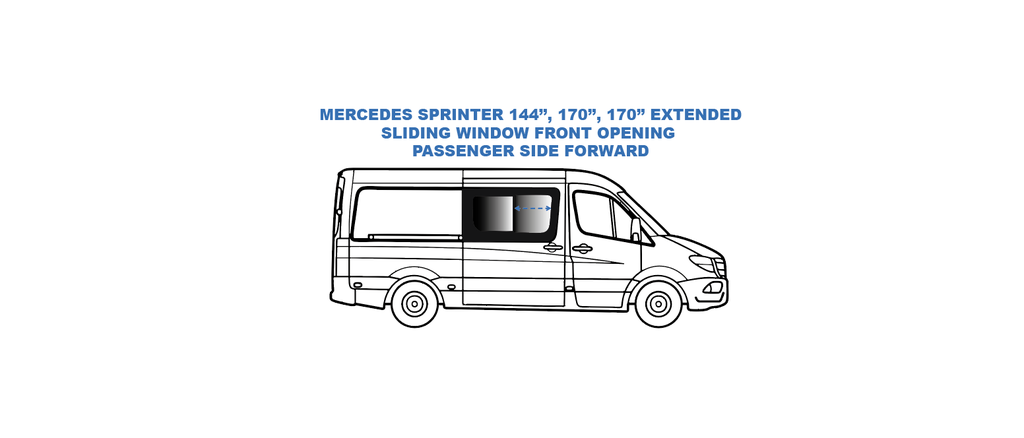 Sliding window front opening - Passenger Side Sliding Door - MERCEDES SPRINTER - (SR101-SE)
