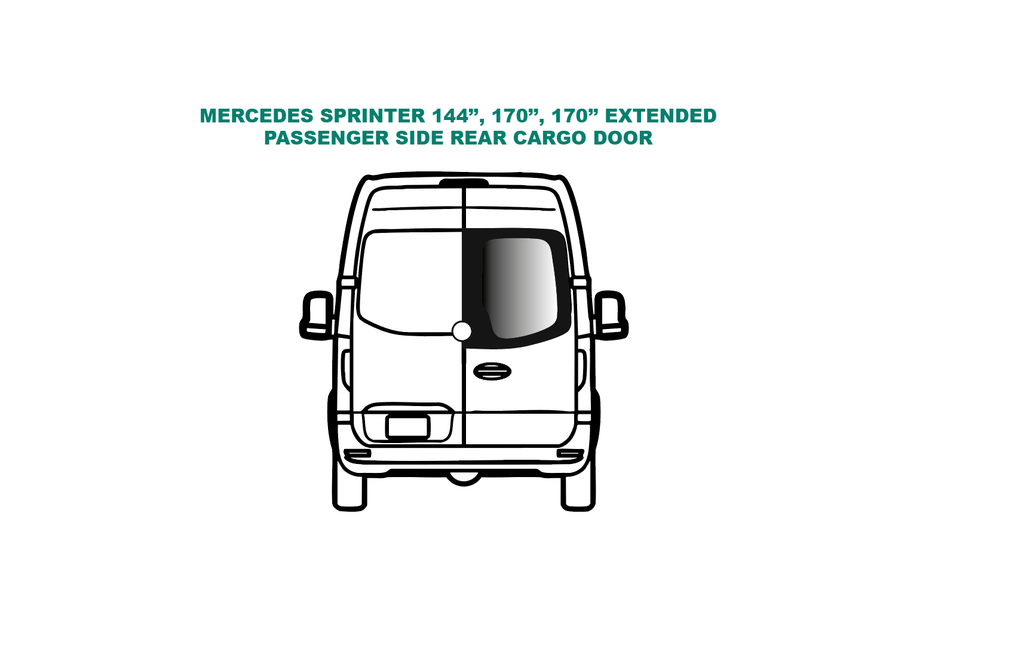 VWD Mercedes Sprinter Van Window 2007-2018 Passenger Side Rear Cargo Door - DTSPCR014-T068507R