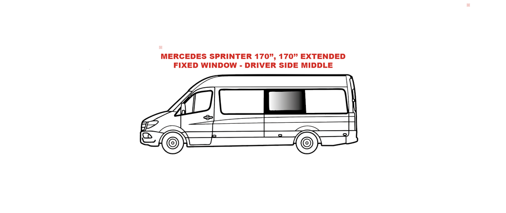 Fenêtre Fixe - Côté Conducteur Milieu - MERCEDES SPRINTER 170", 170" EXT. - (SL102-F)