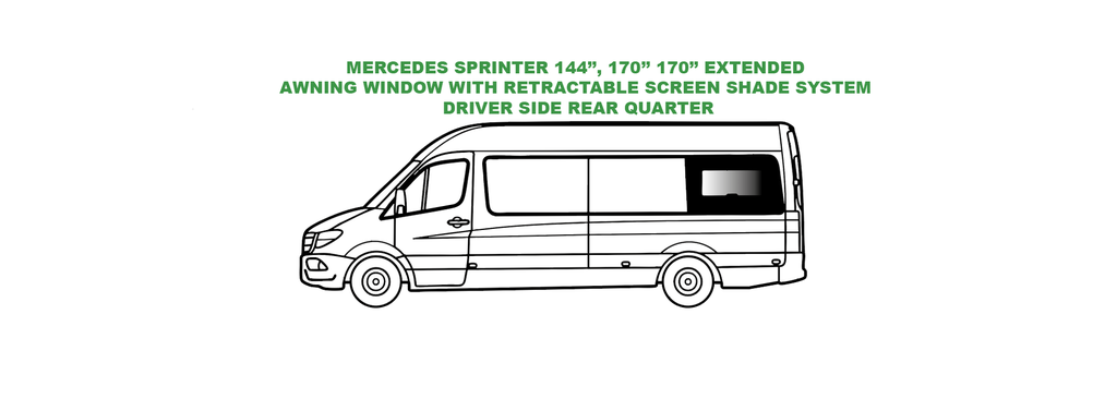 Awning window - Driver Side Rear Quarter - MERCEDES SPRINTER 170, 170 EXT
