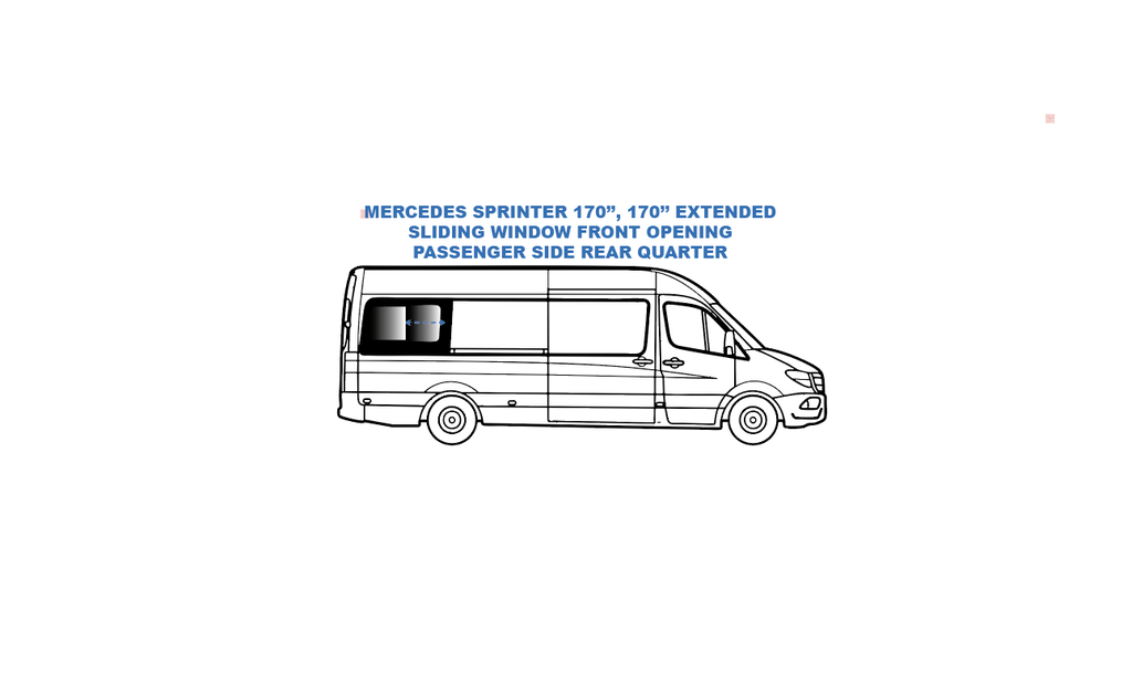 VWD 2007+ Mercedes Sprinter 170" SE-Series Sliding Van Window - SR103-SE