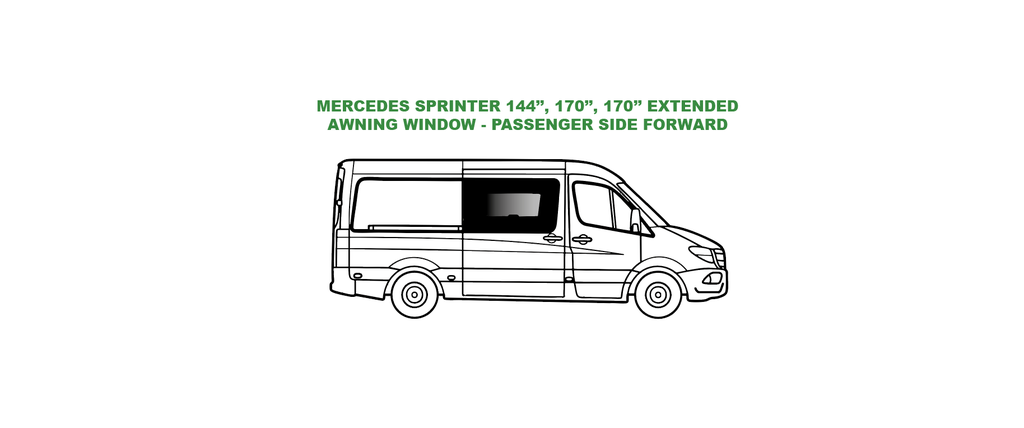 VWD Crank-Out Awning Window – Passenger Side Sliding Door - MERCEDES SPRINTER - (SR101-CA)