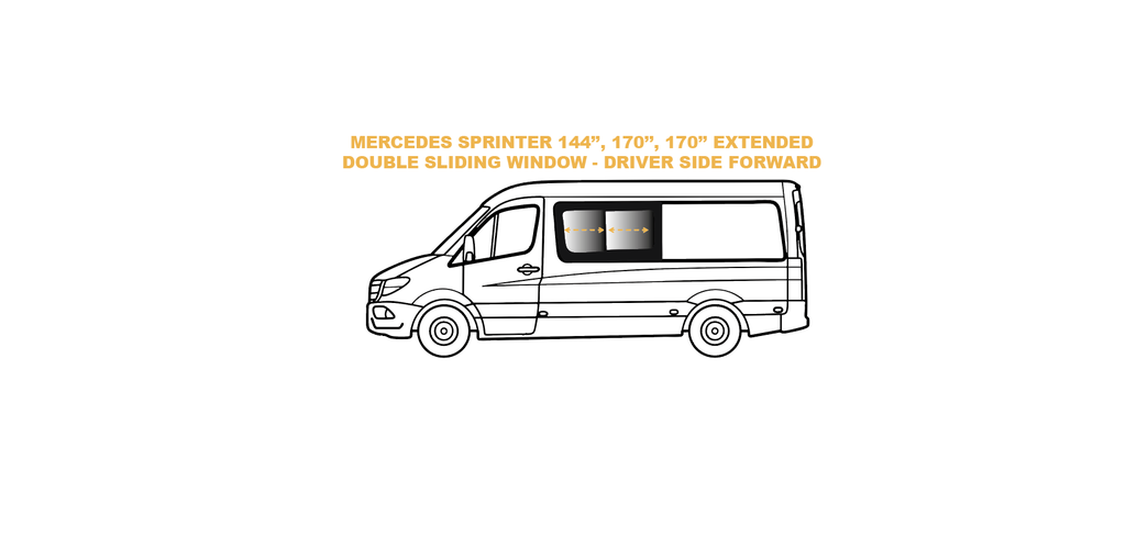 Premium Double Sliding window - Driver Side Forward - MERCEDES SPRINTER