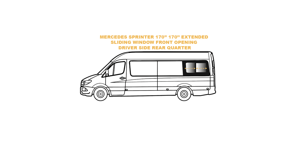 Premium Double Sliding window - Driver Side Rear Quarter - MERCEDES SPRINTER - (T905387L)