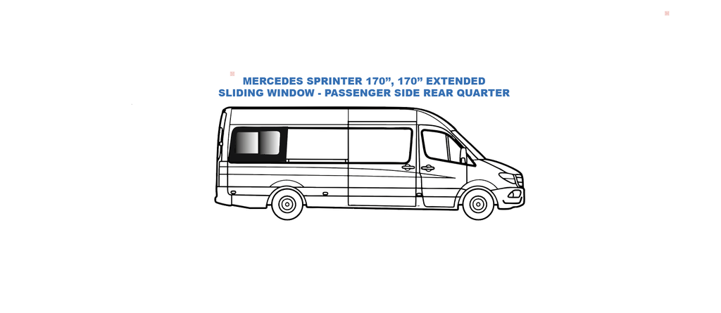 Sliding window - Passenger Side Rear Quarter - MERCEDES SPRINTER - (SR103-SL)