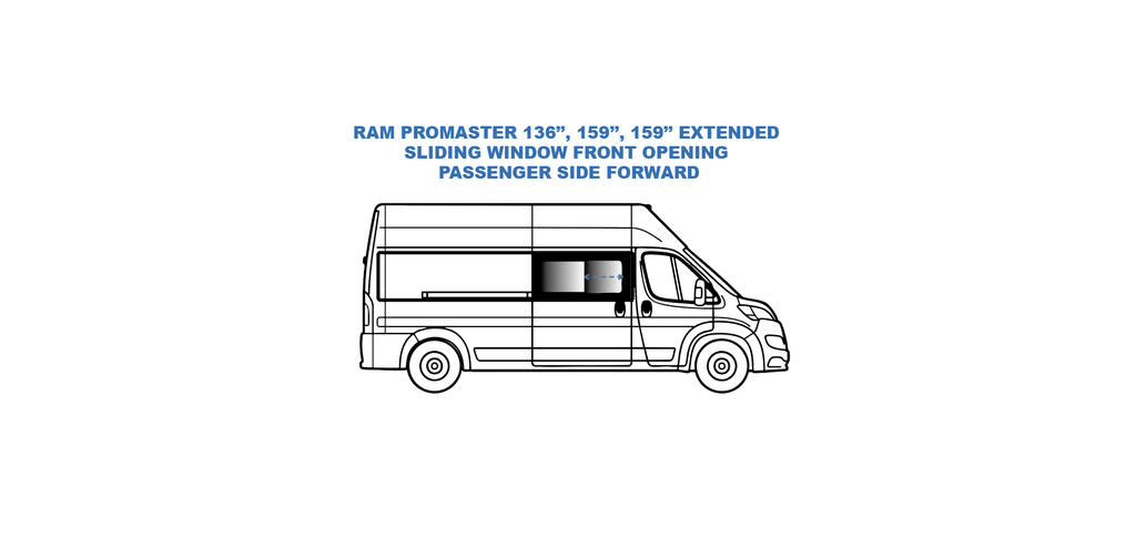 VWD Ram ProMaster Van Slider Window 2014+ Passenger Side Sliding Door - DTRAM017-INT