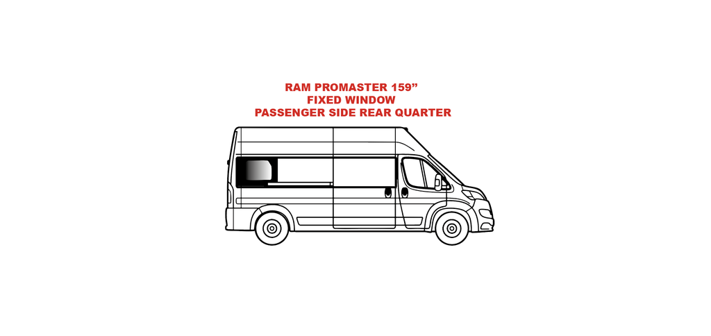 VWD Ram ProMaster Van Window 2014+ Passenger Side Rear Quarter 159"WB - DTRAM008-T010252