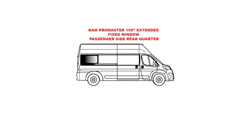 Fixed window - Passenger Side Rear Quarter - RAM PROMASTER