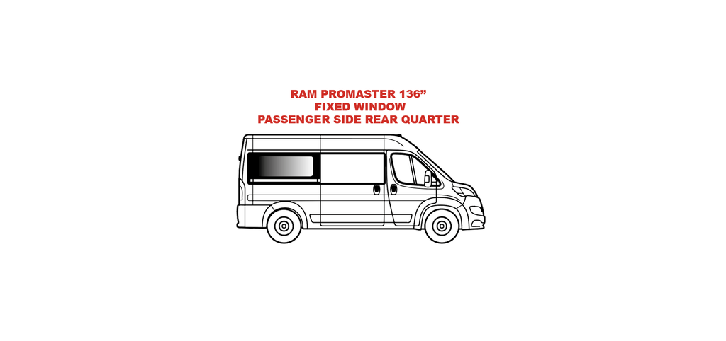 Fixed window - Passenger Side Rear Quarter - RAM PROMASTER
