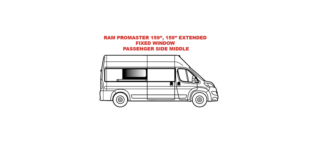 Fixed window - Passenger Side Middle - RAM PROMASTER