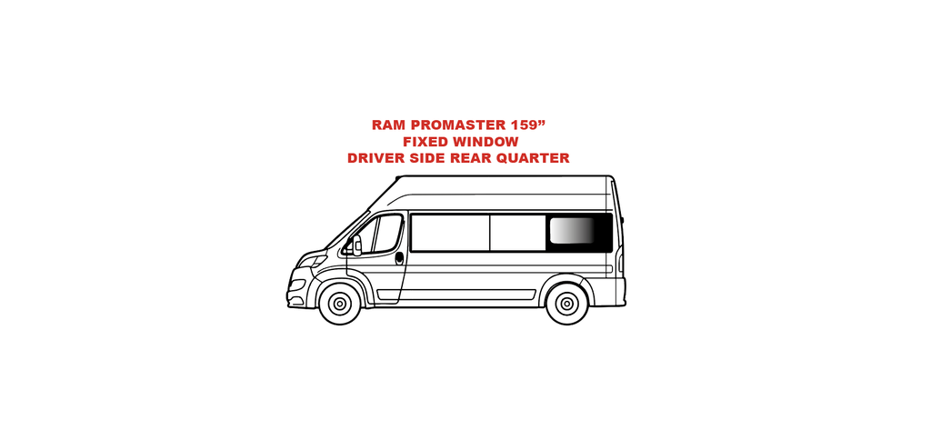 Fenêtre fixe - Quartier arrière côté conducteur - RAM PROMASTER - (RL304-F)