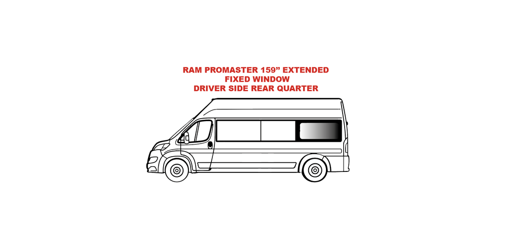 VWD Ram ProMaster Van Window 2014+ Driver Side Rear Quarter 159" EXT WB - DTRAM003