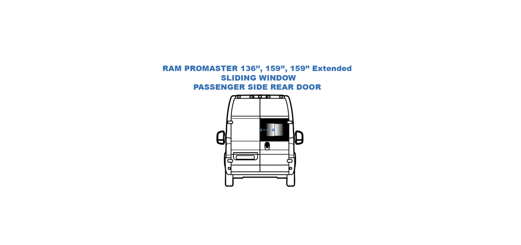 VWD Ram ProMaster Van Slider Window 2014+ Passenger Side Rear Cargo Door - DTRAM021-INT