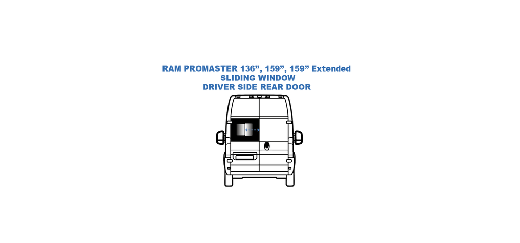 Sliding window - Driver Side Rear - RAM PROMASTER