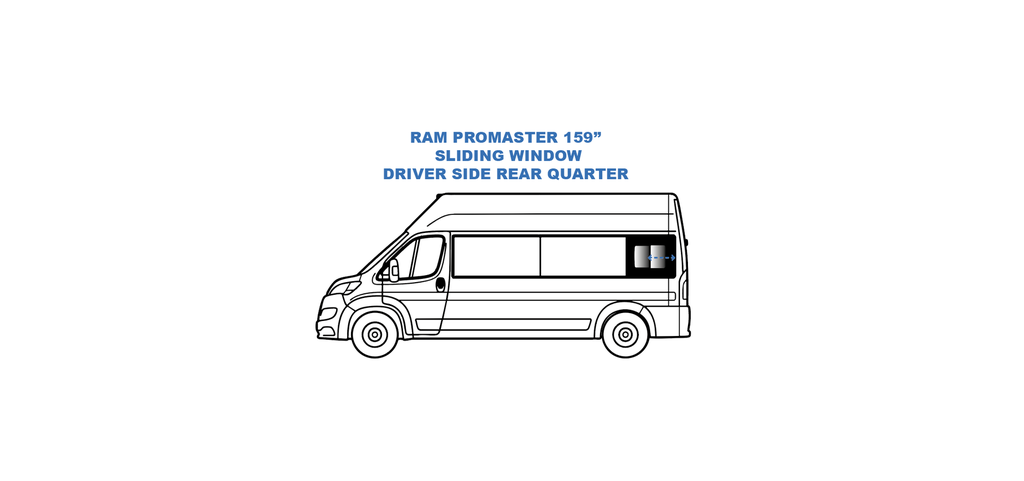 VWD Ram ProMaster Van Slider Window 2014+ Driver Side Rear Quarter 159" WB - DTRAM024-INT