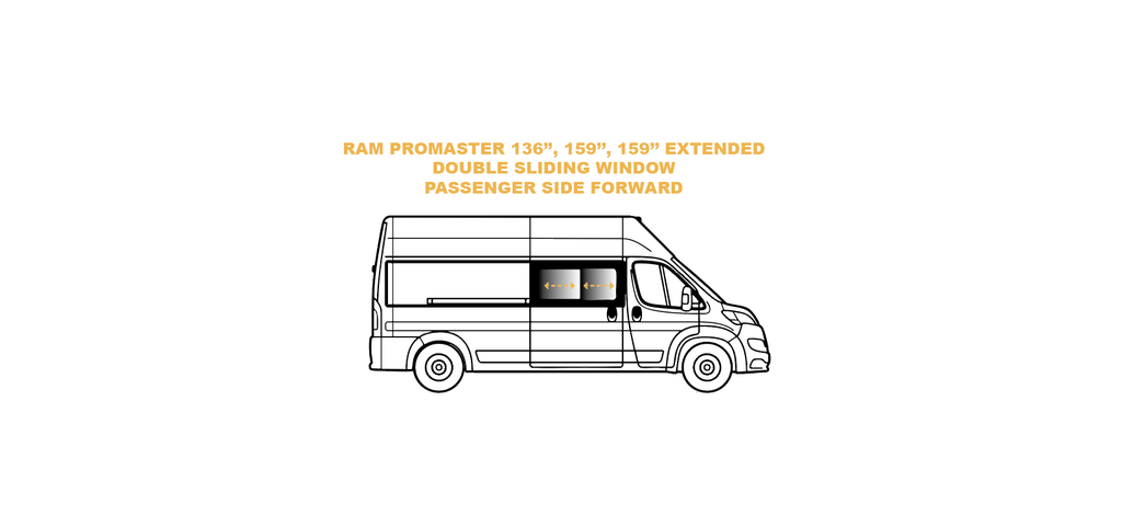 Premium Double Sliding window - Passenger Side Forward - RAM PROMASTER - (RR301-DS)