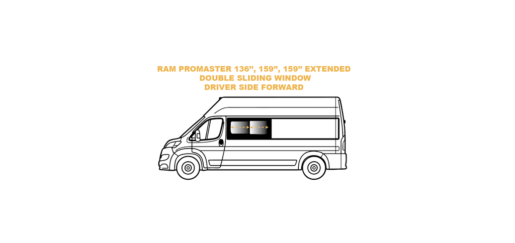 Premium Double Sliding window - Driver Side Forward - RAM PROMASTER - (RL301-DS)