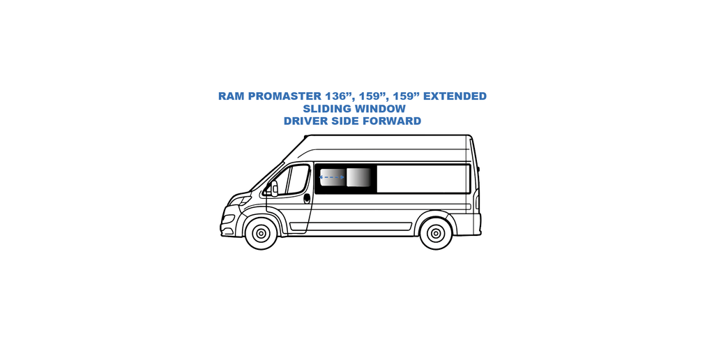 Fenêtre coulissante - Côté conducteur vers l'avant - RAM PROMASTER - (RL301-SE)