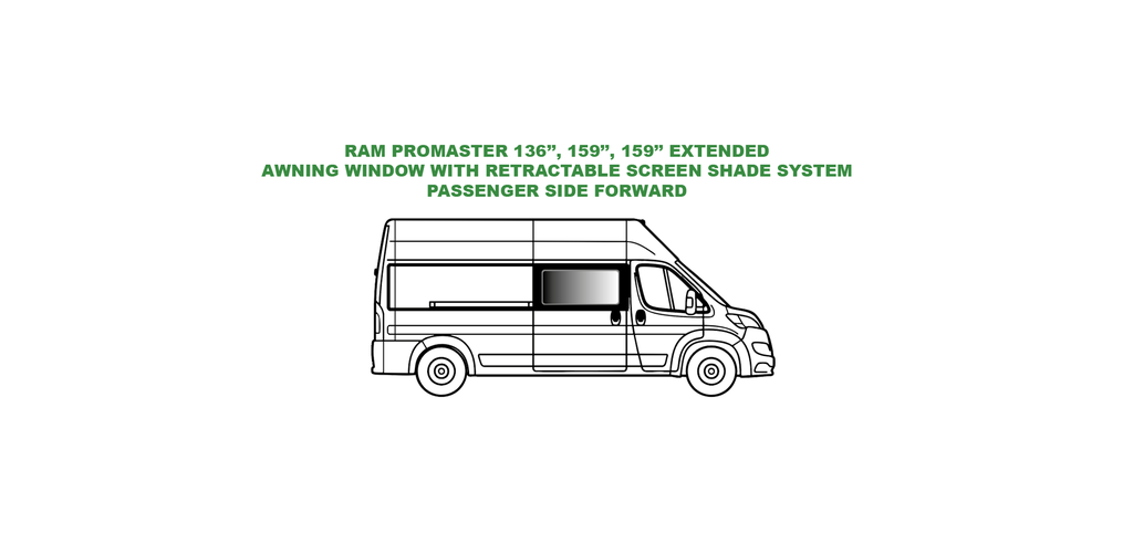 Premium Awning Window - Passenger Side Forward - RAM PROMASTER