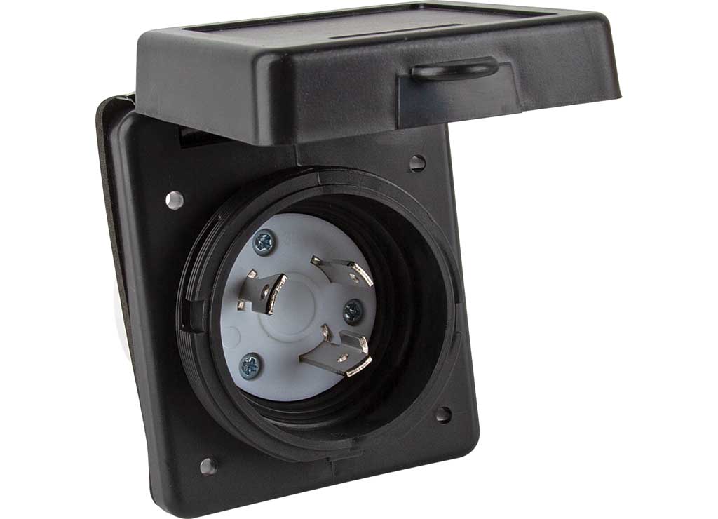 30A RV INLET - BLACK/WHITE