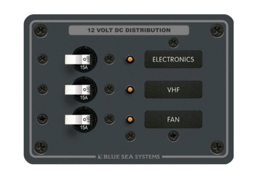 PANEL DC 3 CIRCUIT - WHITE - BLUE SEA