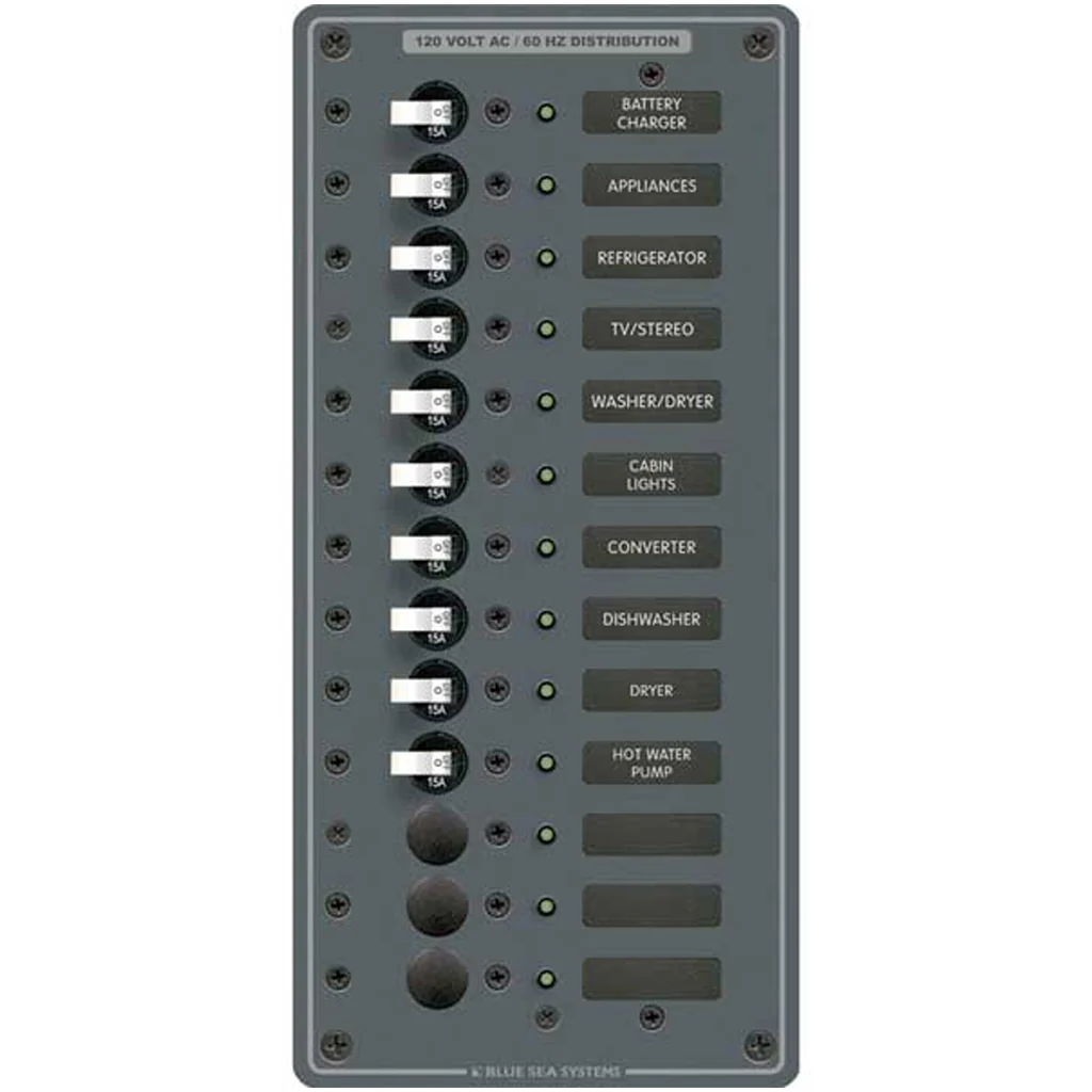 120V PANEL AC 11 CIRCUIT + MAIN - BLUE SEA