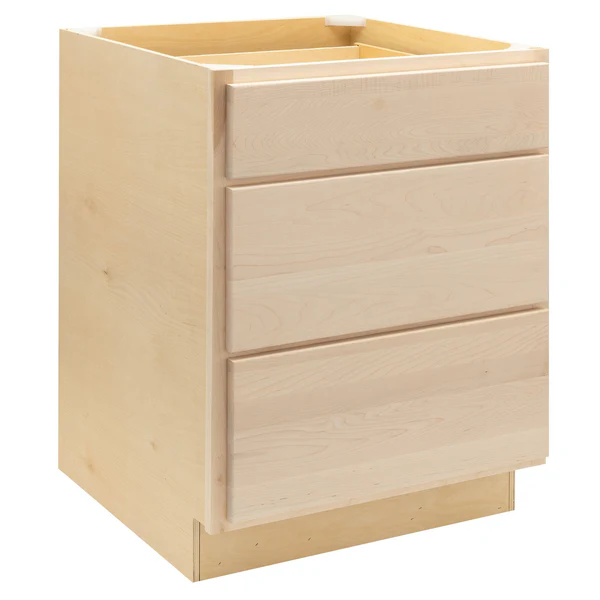 RV 3 Drawer Pots And Pans Base Cabinet | Unfinished Maple
