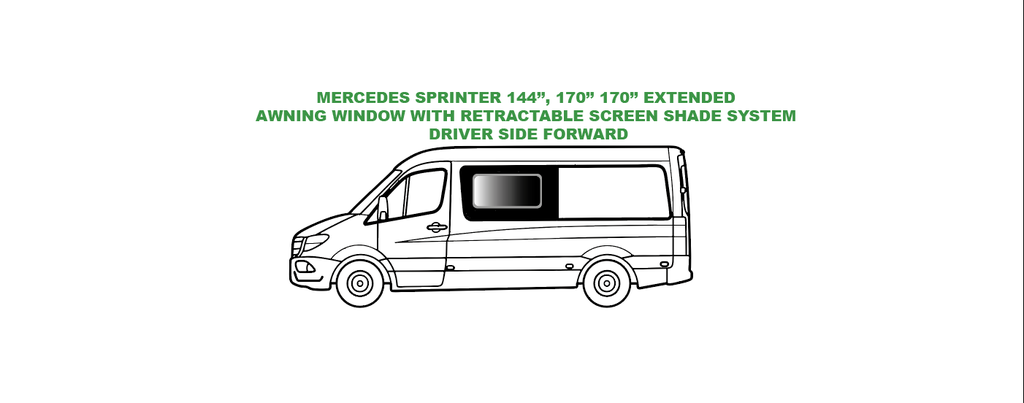 Premium Awning Window - Driver Side Forward - MERCEDES SPRINTER - (SL101-AW)