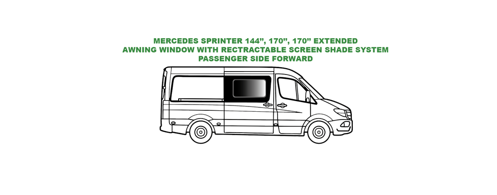 Premium Awning Window - Passenger Side Sliding Door - MERCEDES SPRINTER - (SR101-AW)
