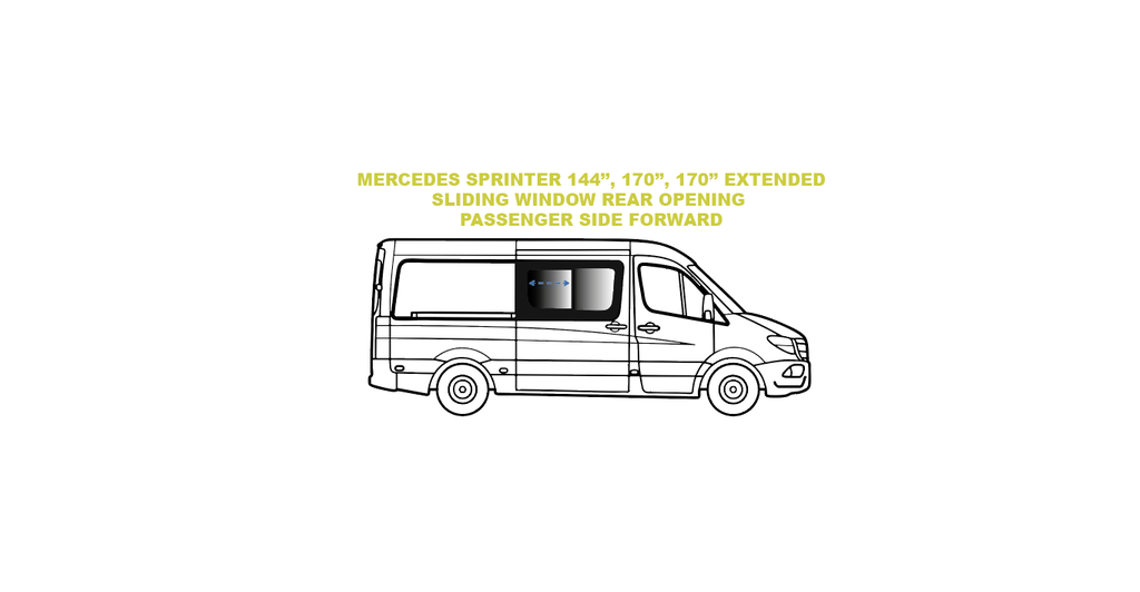 Sliding window rear opening - Passenger Side Sliding Door - MERCEDES SPRINTER - (SR101-SER)