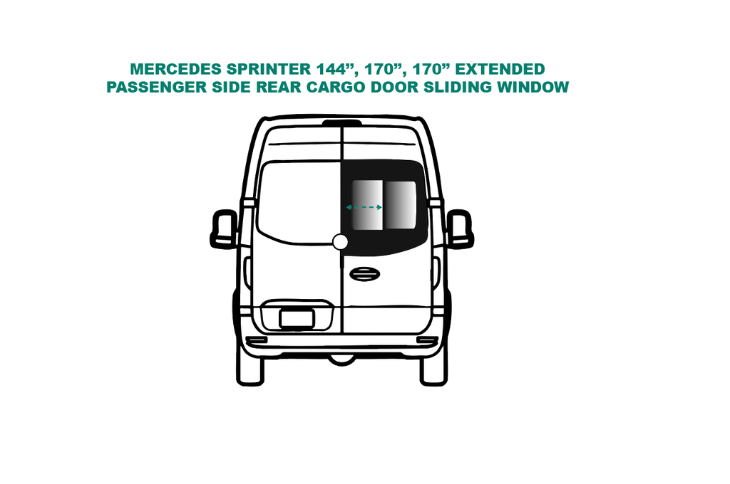 Sliding window - Passenger Side Rear - MERCEDES SPRINTER - (DTSPCR027-INT)