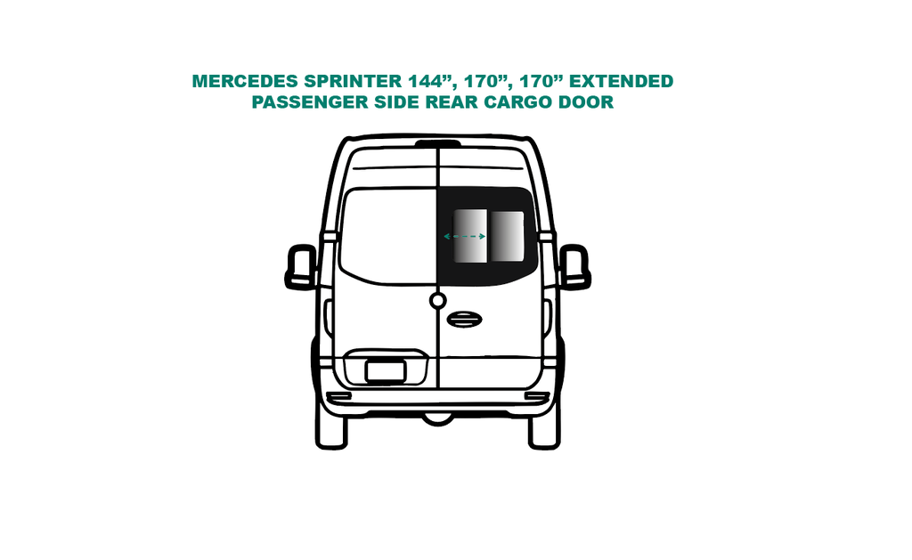 Sliding window - Passenger Side Rear - MERCEDES SPRINTER 2019+ - (SR119-SE)