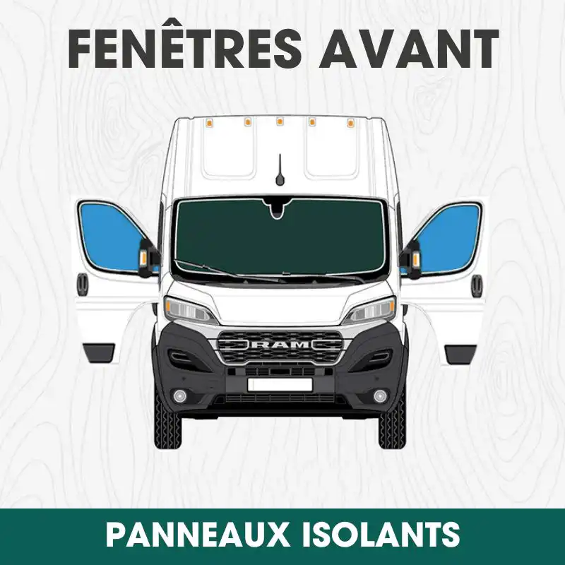 Panneaux isolants pour fenêtres de portes avant – Dodge ProMaster