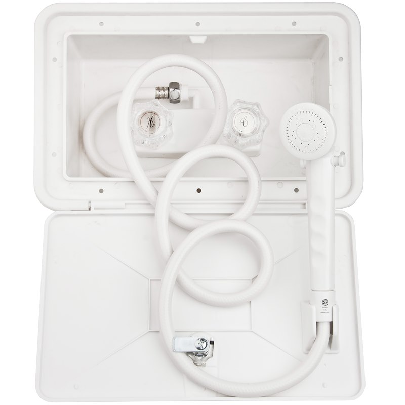Exterior Shower Dura Faucet - White