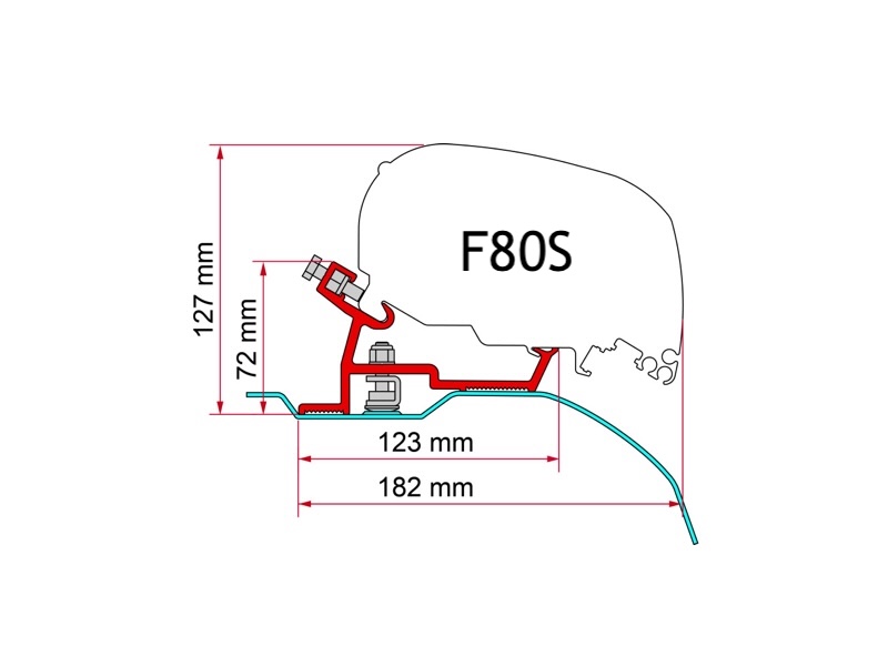 RAM Promaster (Extended) - Fiamma F80S Awning Mounting Bracket - 98655-904
