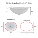RV Sink Single Bowl 16" Long x 12 ¼"