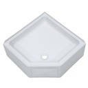 27" X 27" CORNER SHOWER PAN; CENTER DRAIN; 10.5" APRON W/ACCESS PANEL