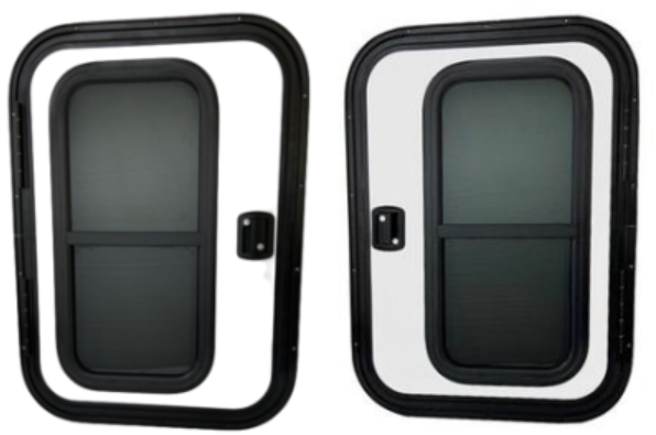 26″ Wide x 36″ Tall Driver and Passenger Side Teardrop Door White Exterior FC13-FC14