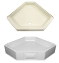 34" X 34" NEO ANGLE SHOWER PAN; CENTER DRAIN; 5" APRON