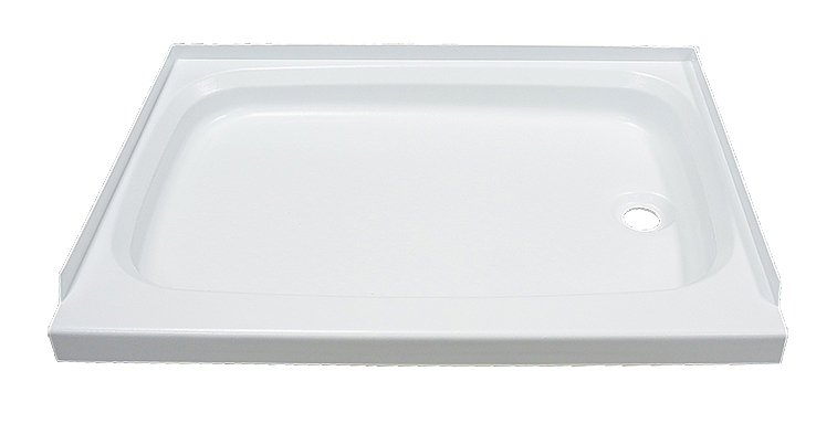 Shower Pan; Right Drain - White