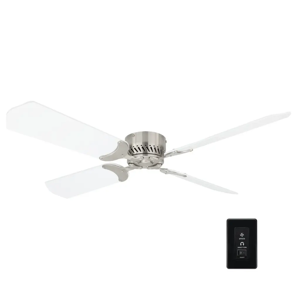 RV Ceiling Fan | 42" White Brush Nickle | 12 Volt
