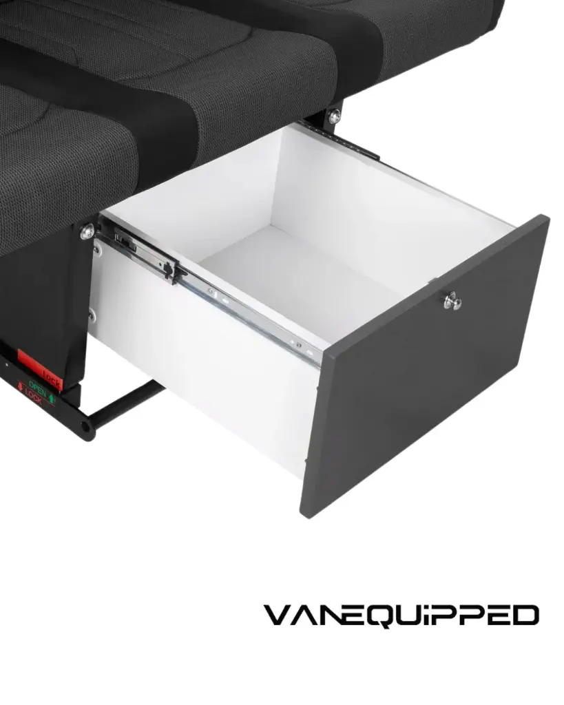 Tiroir de rangement pour banquette-lit de fourgon aménagé