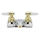 RV Bathroom Faucet | Chrome with Polished Brass Handles