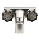 RV Shower Faucet & Bathtub Diverter | Brushed Nickel with Smoked Handles